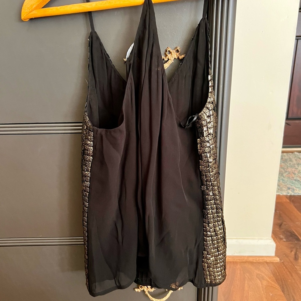 NWT MLV Black and Gold Studded Cami Top - Picture 3 of 6